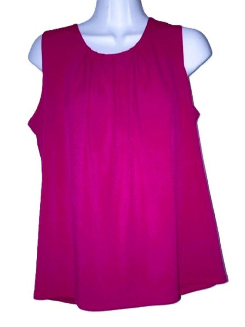 JONES STUDIO Stretch Pleated Career Casual Tank Top Round Neck Womens Large